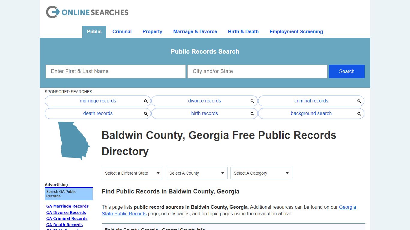Baldwin County, Georgia Public Records Directory - OnlineSearches.com