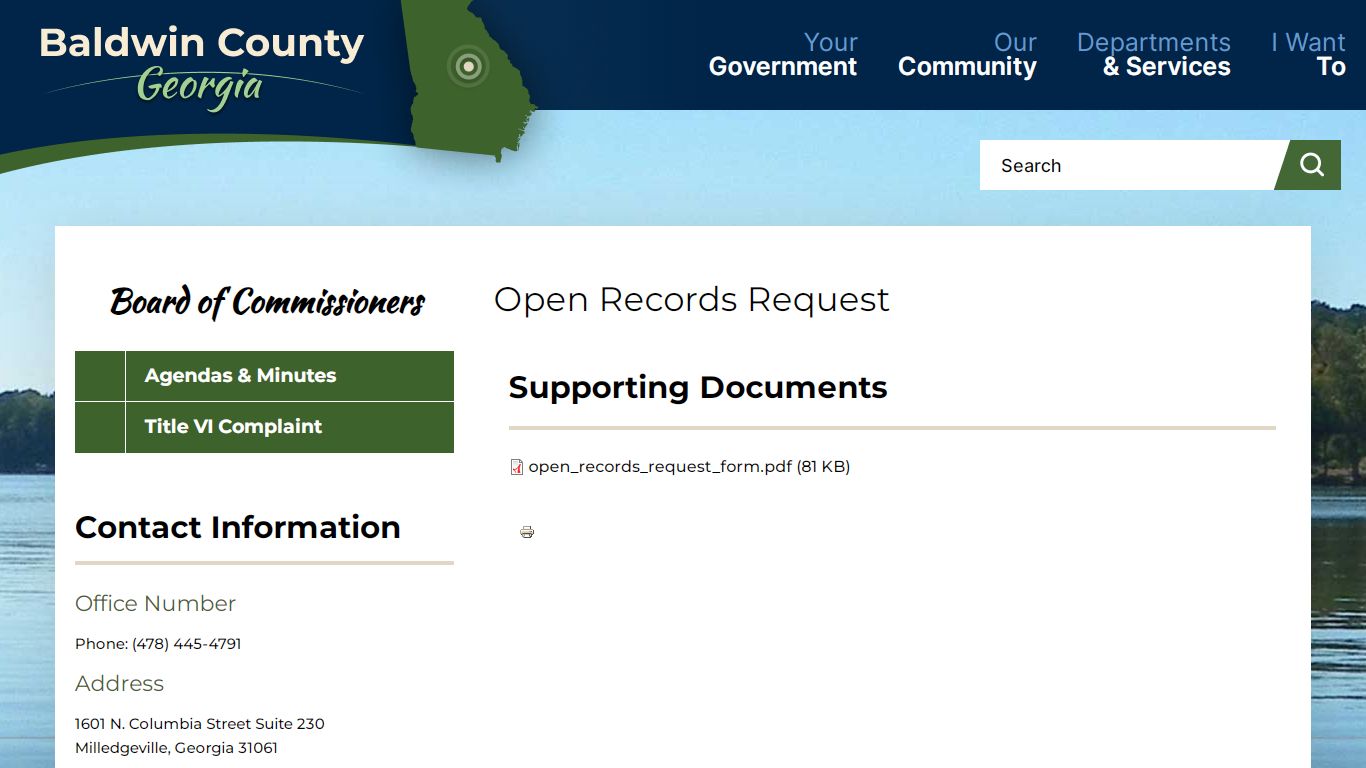 Open Records Request | Baldwin County Georgia